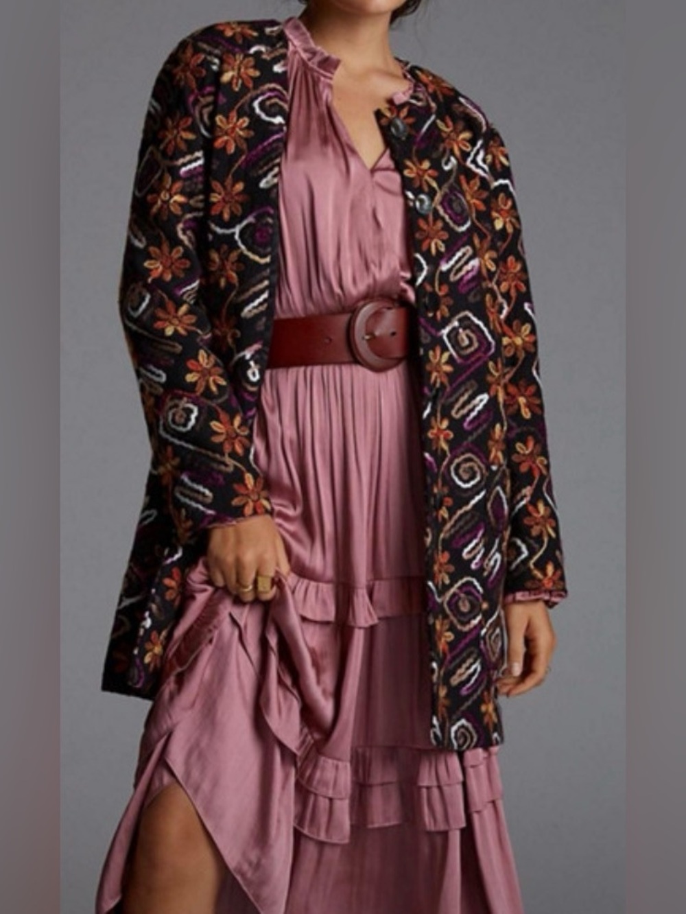 Hutch Floral Embroidered Coat - Size M *Flawed